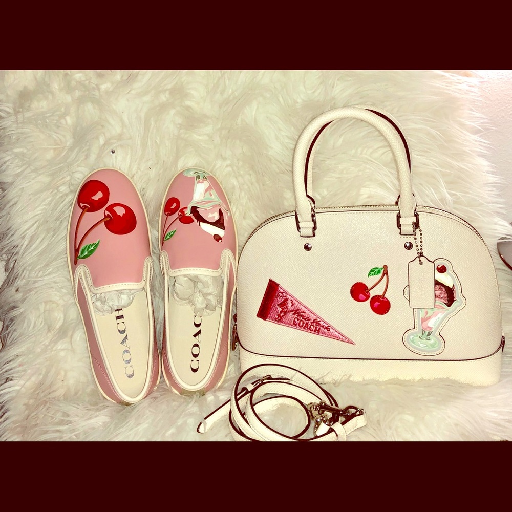 Coach mini crossbody bag and coach slide shoes 8”